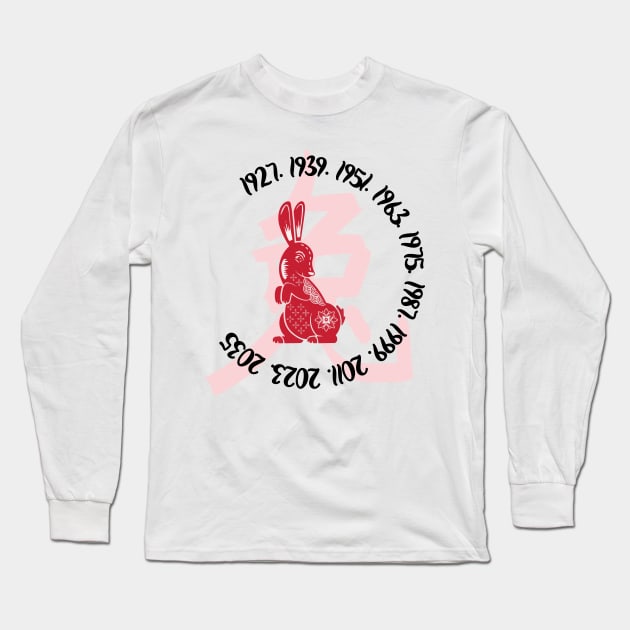 Chinese year of the rabbit Long Sleeve T-Shirt by Cherubic